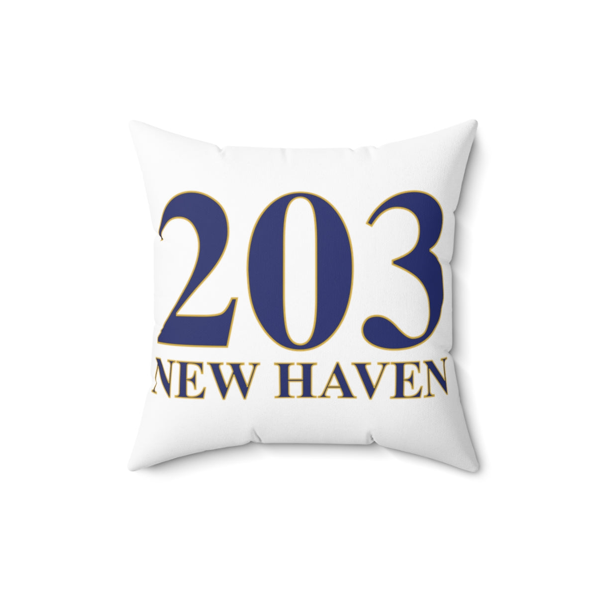 203 New Haven Spun Polyester Square Pillow  203 New Haven Collection. Inspired by the Connecticut flag and the 203! Show off for your pride for Connecticut and New Haven!   Proceeds of this collection go to help build Finding Connecticut’s website and brand. • Free USA shipping   Click here to go to our home page 