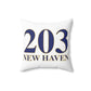 203 New Haven Spun Polyester Square Pillow  203 New Haven Collection. Inspired by the Connecticut flag and the 203! Show off for your pride for Connecticut and New Haven!   Proceeds of this collection go to help build Finding Connecticut’s website and brand. • Free USA shipping   Click here to go to our home page 