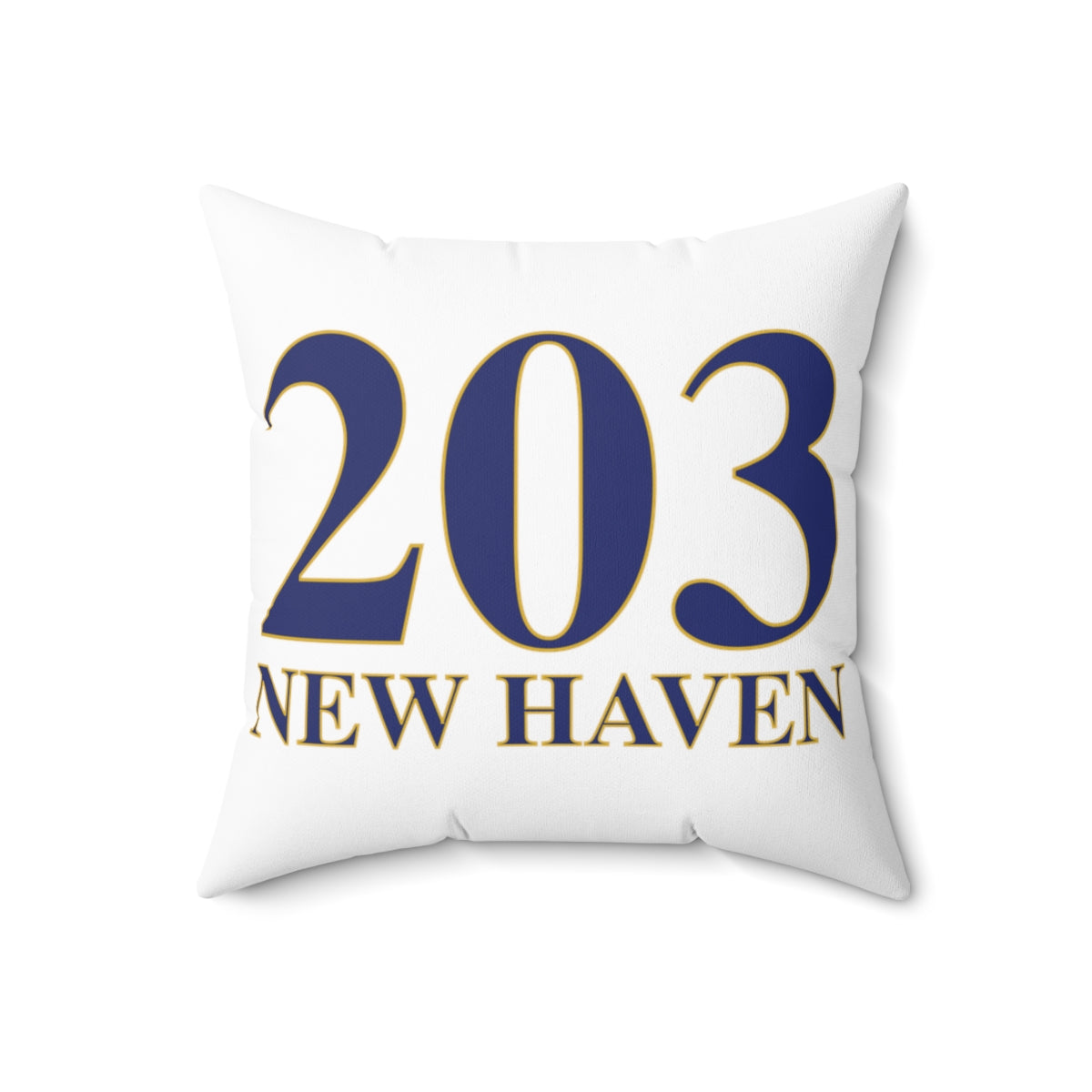 203 New Haven Spun Polyester Square Pillow  203 New Haven Collection. Inspired by the Connecticut flag and the 203! Show off for your pride for Connecticut and New Haven!   Proceeds of this collection go to help build Finding Connecticut’s website and brand. • Free USA shipping   Click here to go to our home page 