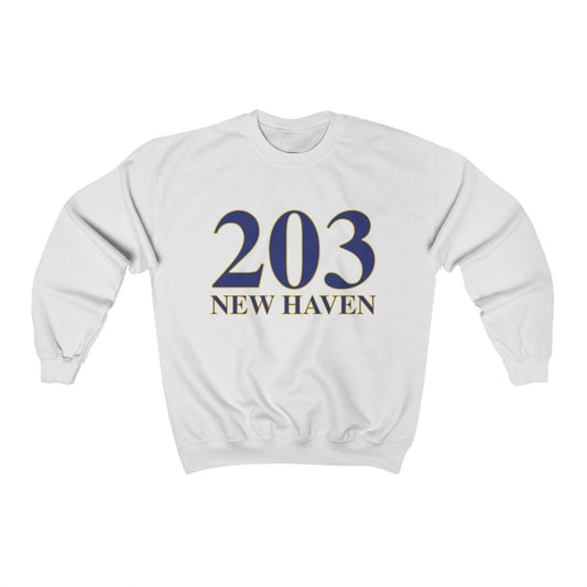203 New Haven Unisex Heavy Blend Crewneck Sweatshirt 203 New Haven Collection. Inspired by the Connecticut flag and the 203! Show off for your pride for Connecticut and New Haven!   Proceeds of this collection go to help build Finding Connecticut’s website and brand. • Free USA shipping   Click here to go to our home page 