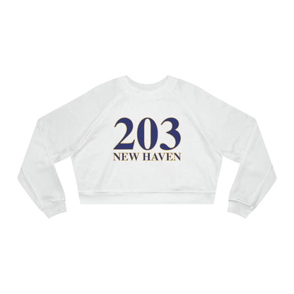 203 New Haven Women's Cropped Fleece Pullover 203 New Haven Collection. Inspired by the Connecticut flag and the 203! Show off for your pride for Connecticut and New Haven!   Proceeds of this collection go to help build Finding Connecticut’s website and brand. • Free USA shipping   Click here to go to our home page 