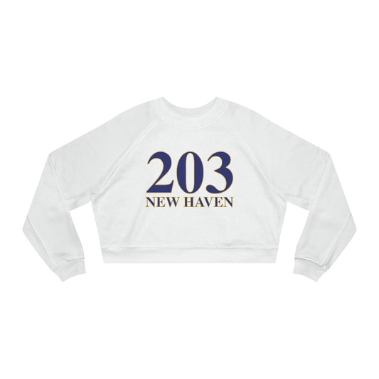 203 New Haven Women's Cropped Fleece Pullover 203 New Haven Collection. Inspired by the Connecticut flag and the 203! Show off for your pride for Connecticut and New Haven!   Proceeds of this collection go to help build Finding Connecticut’s website and brand. • Free USA shipping   Click here to go to our home page 