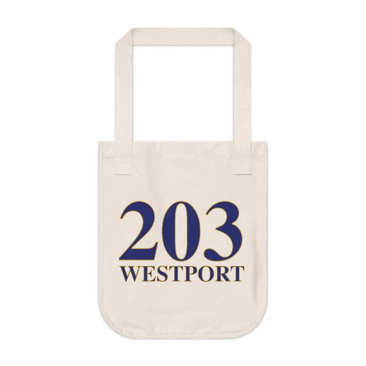 203 Westport Organic Canvas Tote Bag // westport connecticut gifts and merch // finding connecticut 