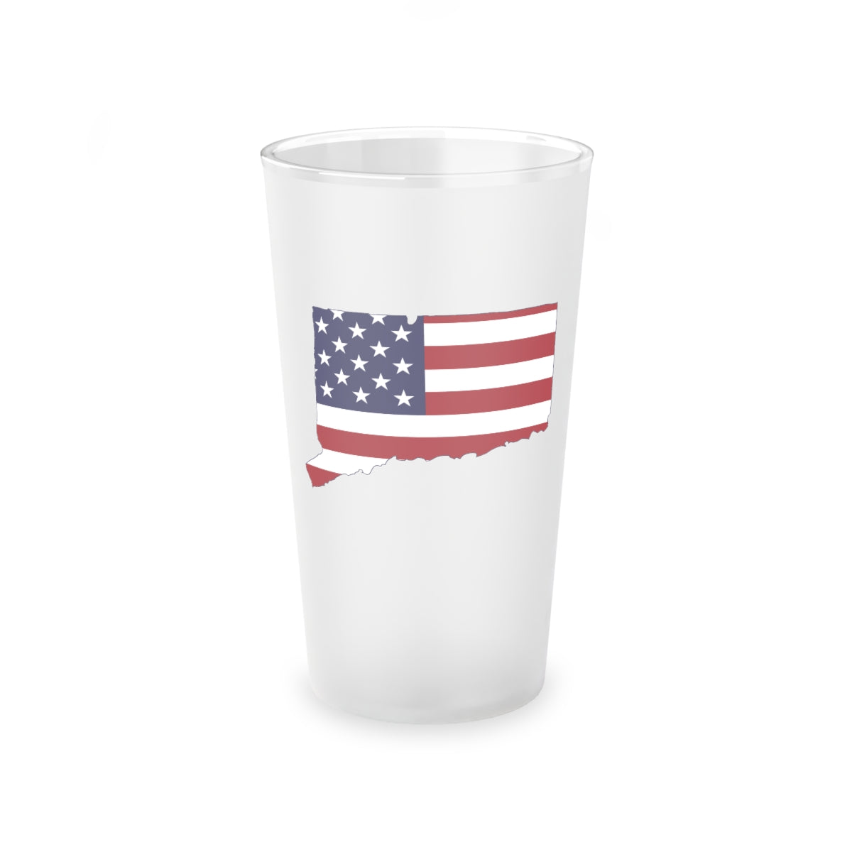 connecticut american flag pint glass 