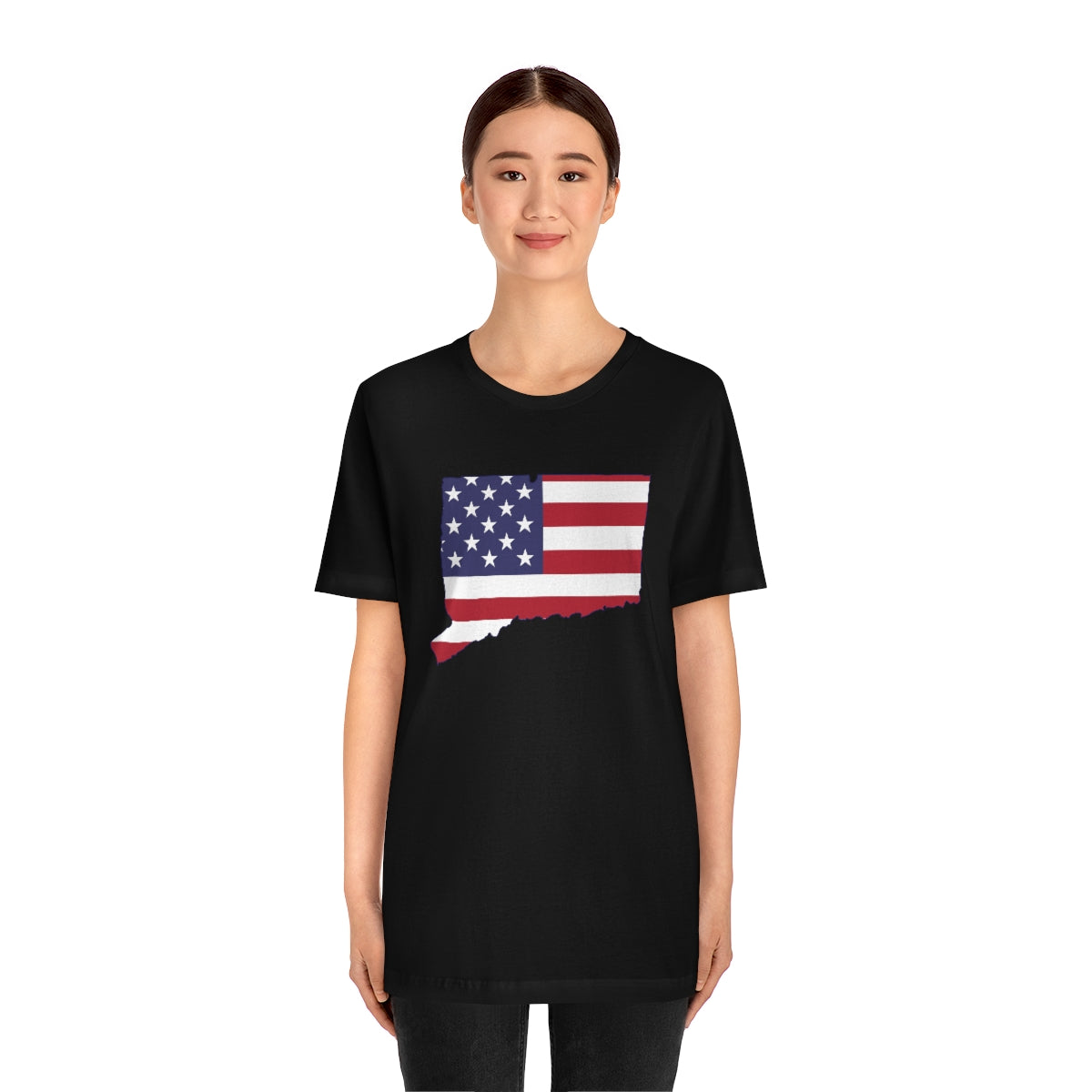 Connecticut American Flag Unisex Jersey Short Sleeve Tee