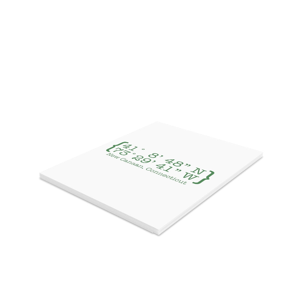 New Canaan Coordinates Greeting Cards  Does New Canaan, Connecticut always have a special place in your heart. The Coordinates collection marks the spot for the special place you have ties to.   Proceeds helps grow Finding New Canaan and Finding Connecticut's brand grow. 