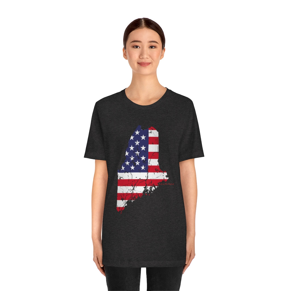 Maine American Flag collection has tee shirts, mugs, reusable bags, and other apparel and gifts. All proceeds goes to help build the Finding Maine brand and get our website up and going. Free shipping on all products. 