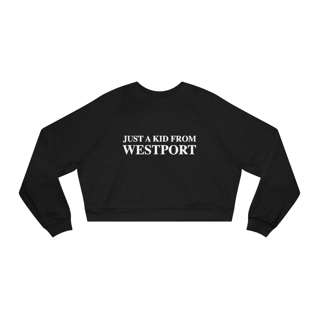 Just a kid from Westport Women's Cropped Fleece Pullover