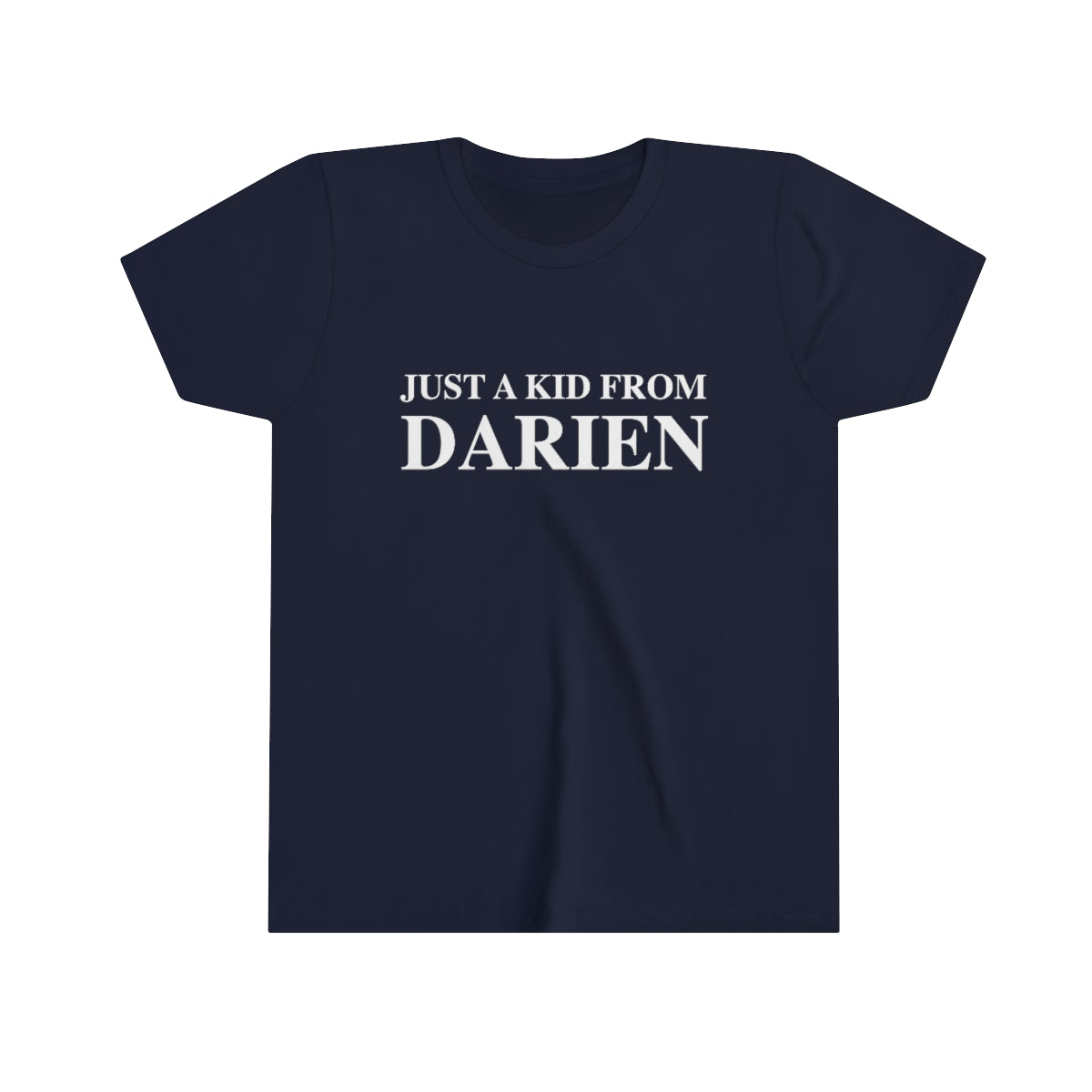 just a kid from darien youth kids childrens tee shirt