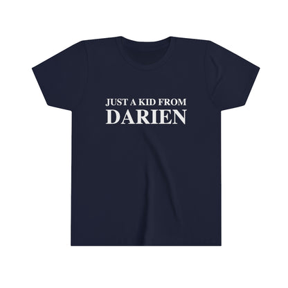 just a kid from darien youth kids childrens tee shirt