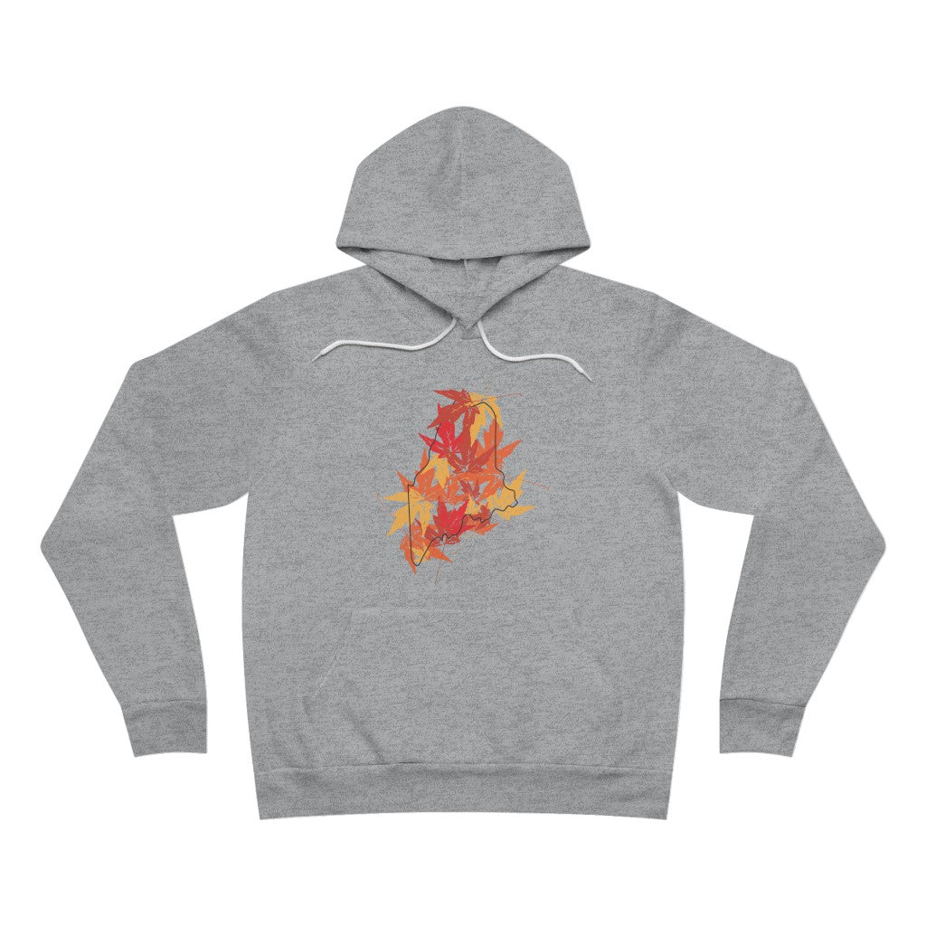 Maine leaves hooded sweatshirt hoodie