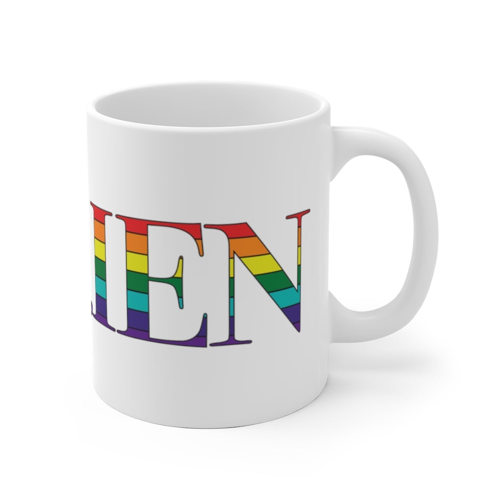 darien ct rainbow pride coffee mug