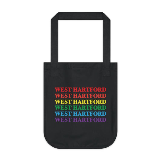 West Hartford Pride reusable tote bag.  West Hartford Connecticut tee shirts, hoodies sweatshirts, mugs, other apparel, home gifts, and souvenirs.  10% of the Proceeds of this collection will be donated to a Connecticut LGBTQ organization. Free USA shipping. 