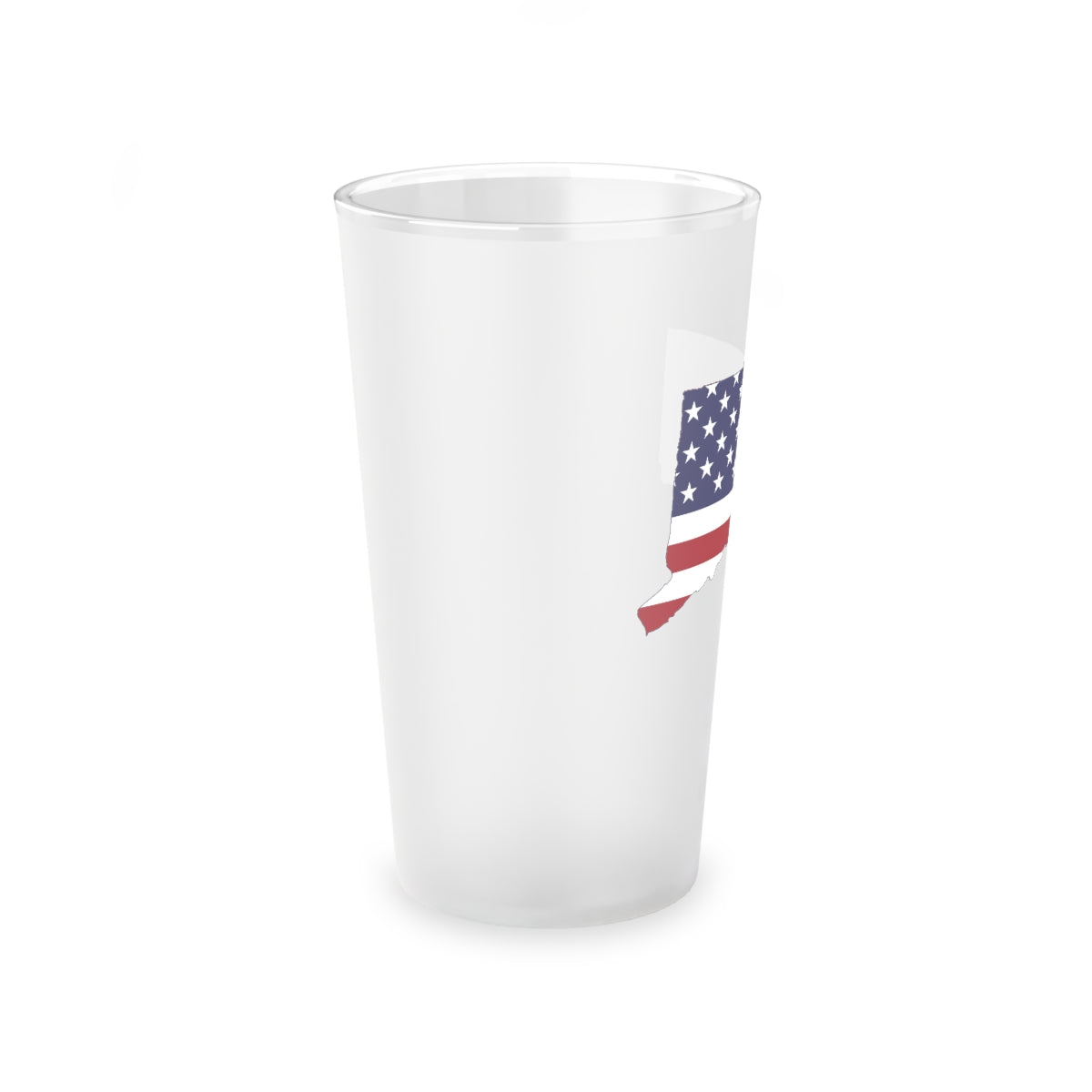 Connecticut American Flag Frosted Pint Glass, 16oz