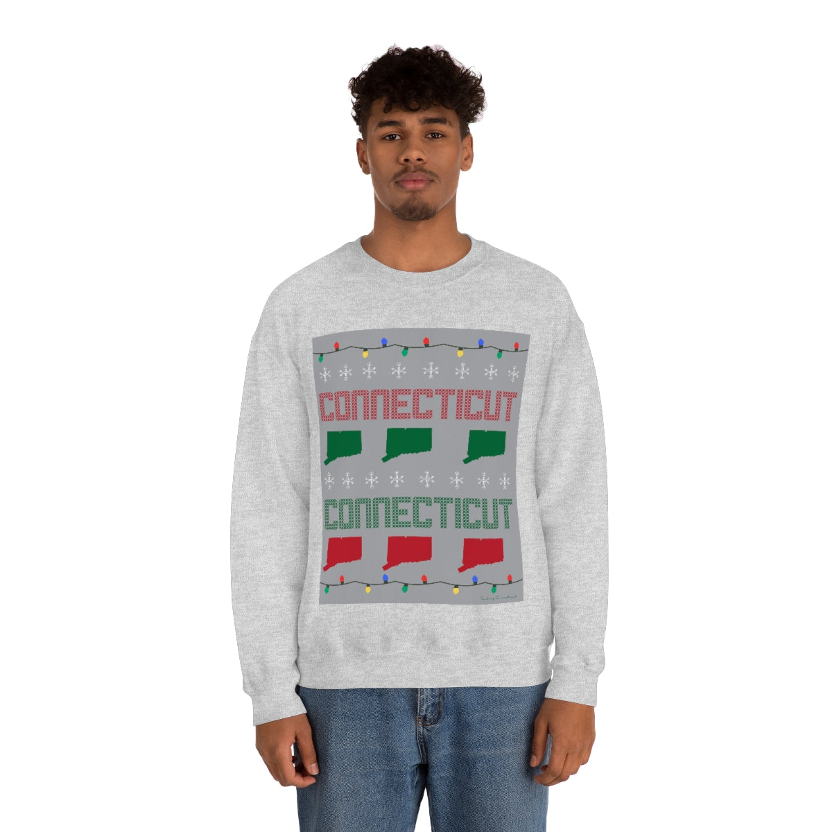 Connecticut Ugly Holiday Unisex Heavy Blend™ Crewneck Sweatshirt