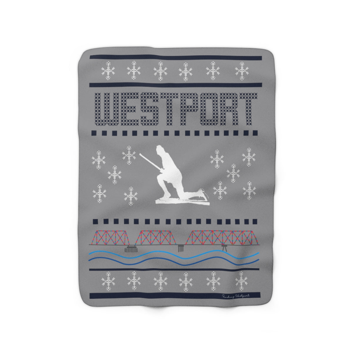 westport ct / connecticut ugly christmas sweater blanket 