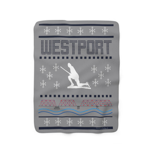 westport ct / connecticut ugly christmas sweater blanket 