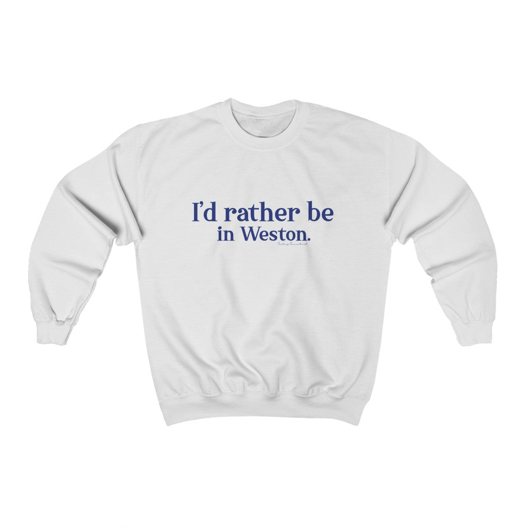 I’d rather be  in Weston.  Weston Connecticut tee shirts, hoodies sweatshirts, mugs and other apparel, home gifts and souvenirs. Proceeds of this collections goes to help Finding Connecticut’s brand. Free USA shipping 