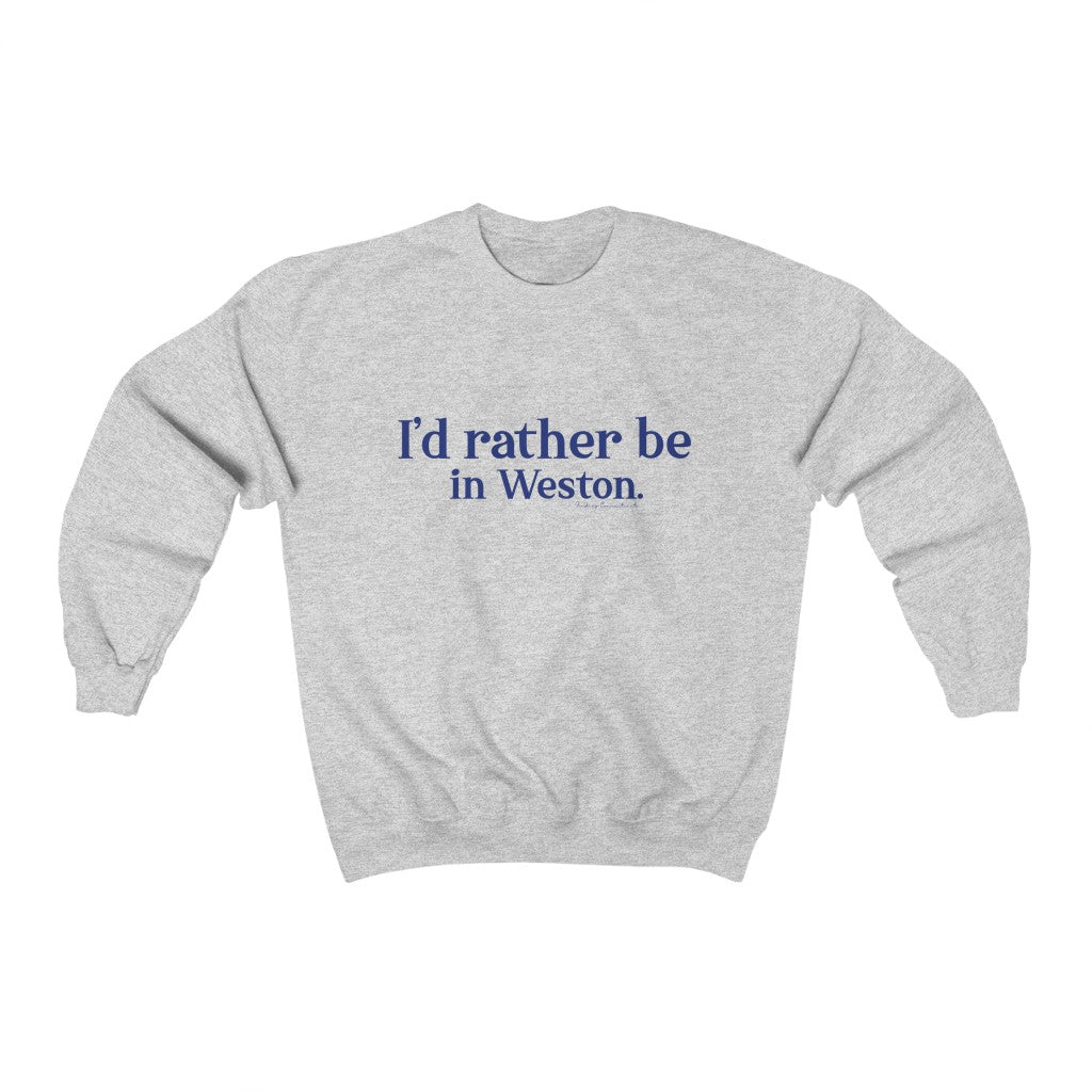 I’d rather be  in Weston.  Weston Connecticut tee shirts, hoodies sweatshirts, mugs and other apparel, home gifts and souvenirs. Proceeds of this collections goes to help Finding Connecticut’s brand. Free USA shipping 