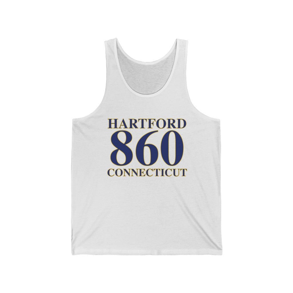 Hartford 860 Connecticut Unisex Jersey Tank 860 Hartford Collection. Inspired by the Connecticut flag and the 860! Show off for your pride for Connecticut and Hartford!   Proceeds of this collection go to help build Finding Connecticut’s website and brand. • Free USA shipping   Click here to go to our home page  