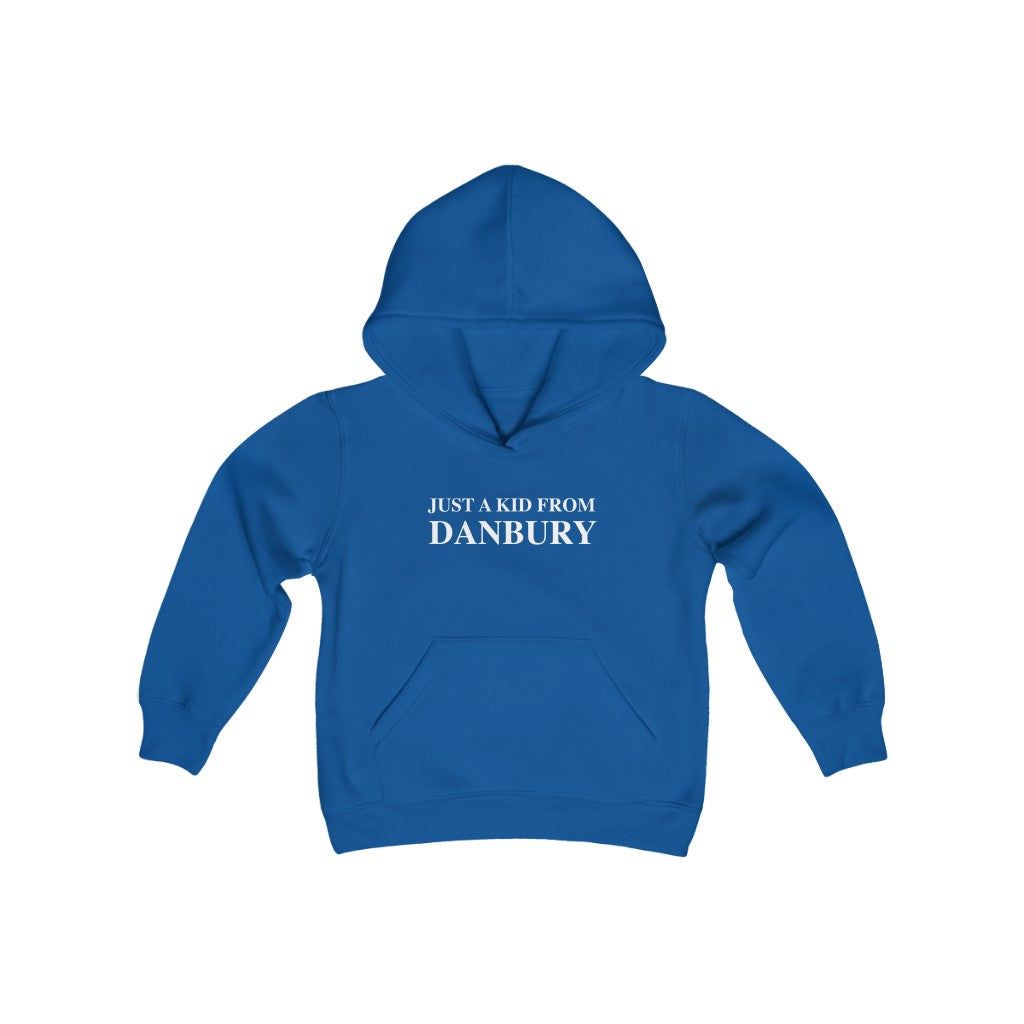 just a kid from danbury connecticut  youth kids childrens hoodie