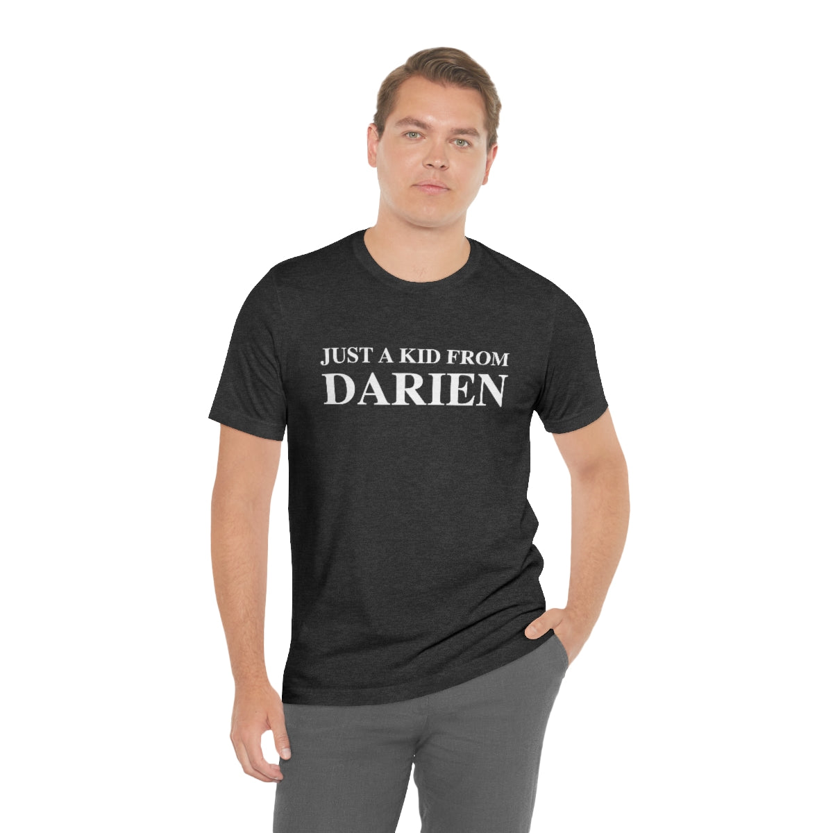 Just a kid from Darien Unisex Jersey Short Sleeve Tee