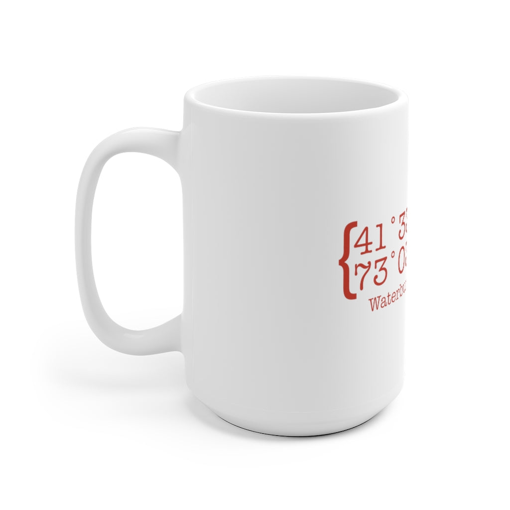 Waterbury Coordinates White Ceramic Mug