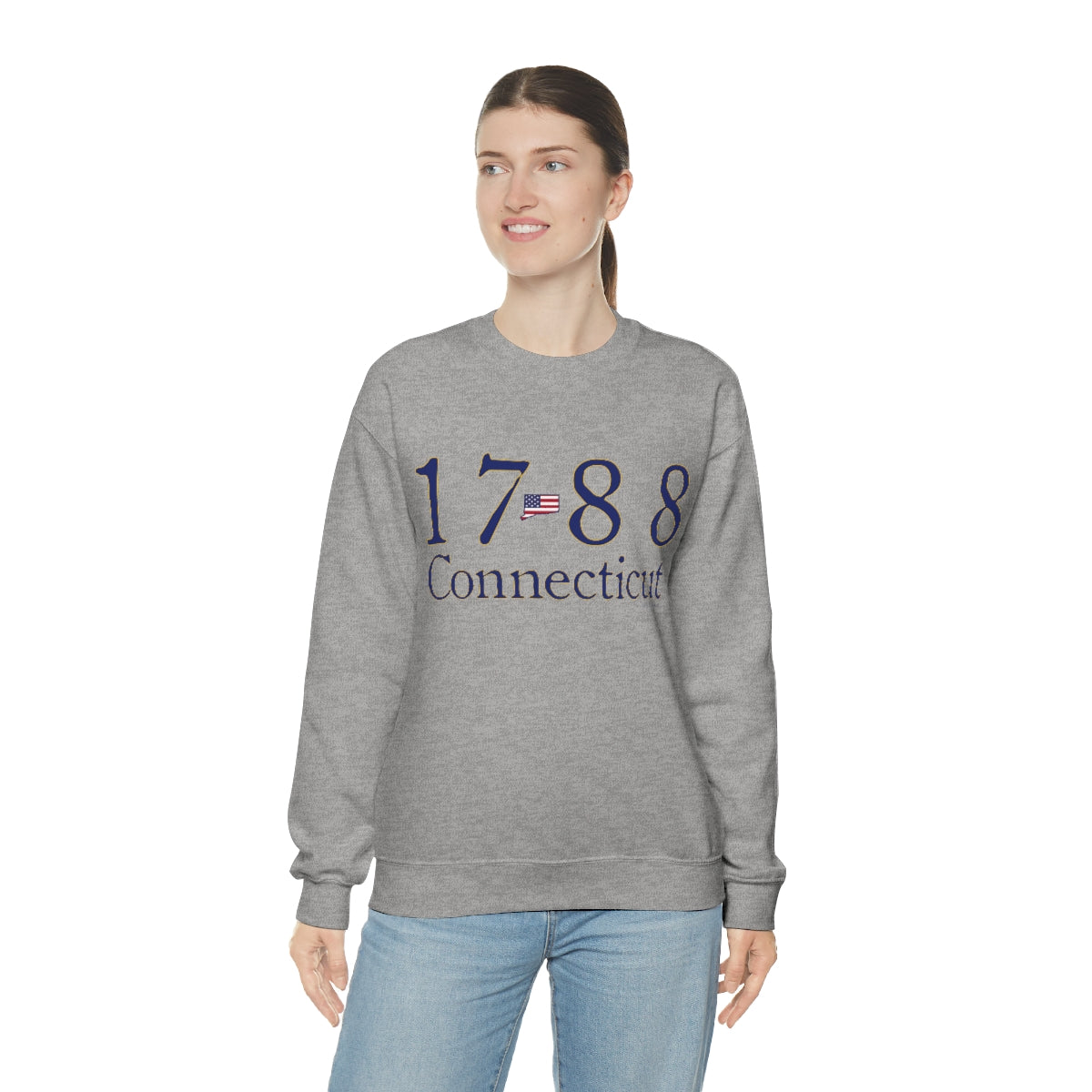 1788 Connecticut American Flag Unisex Heavy Blend™ Crewneck Sweatshirt