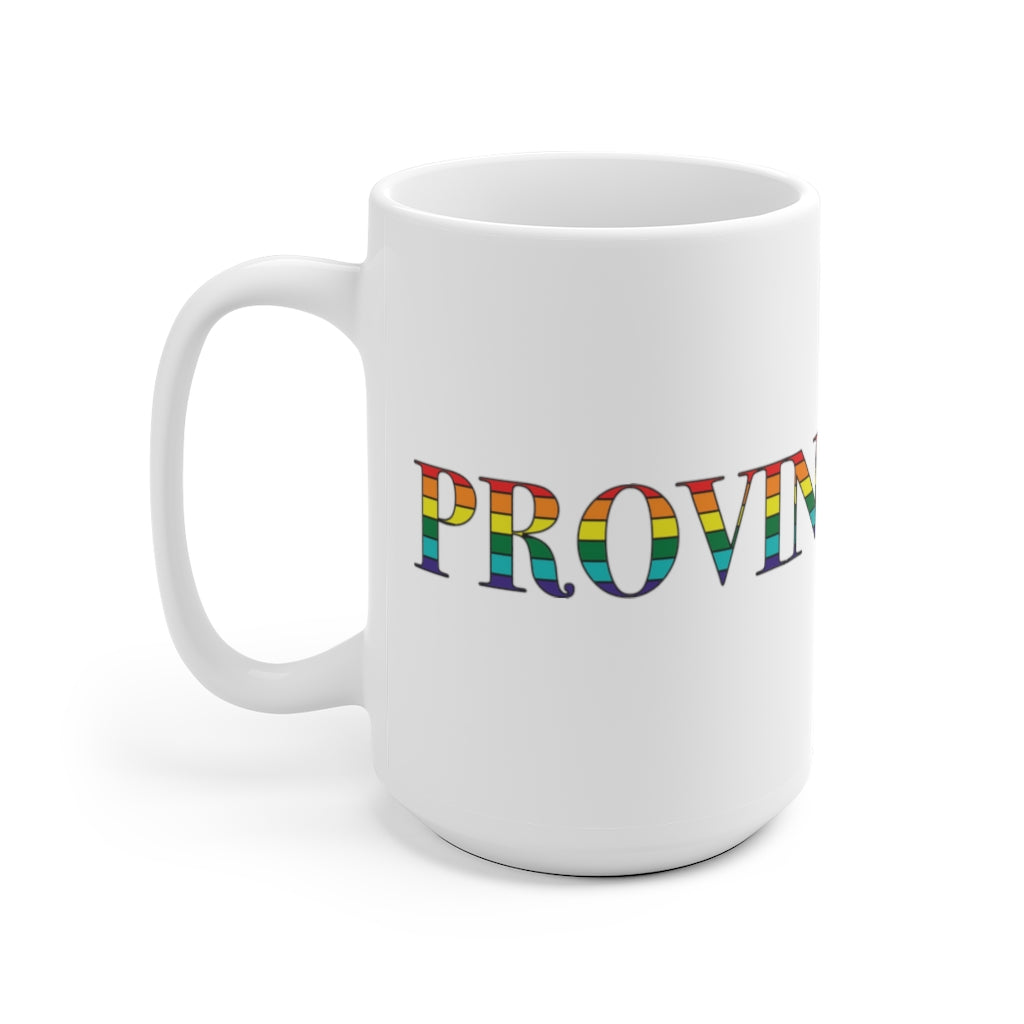 Provincetown Rainbow White Ceramic Mug