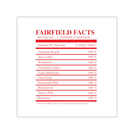 Fairfield Facts Square Vinyl Stickers