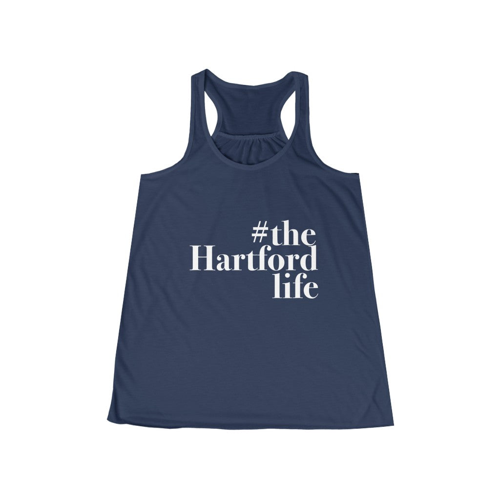  #thehartfordlife Women's Flowy Racerback Tank  Proceeds help grow Finding Connecticut's website and brand.   Click here to go back to our home page. 