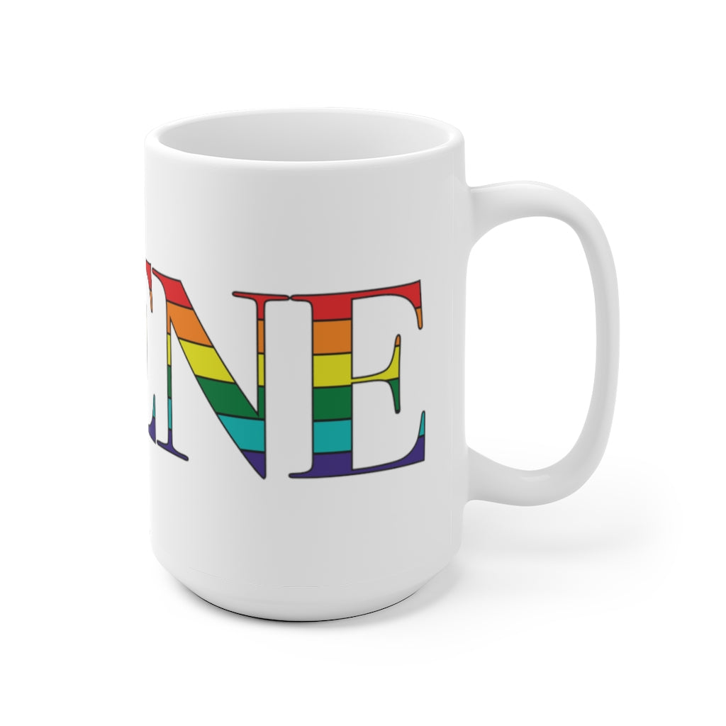 Keene Rainbow White Ceramic Mug