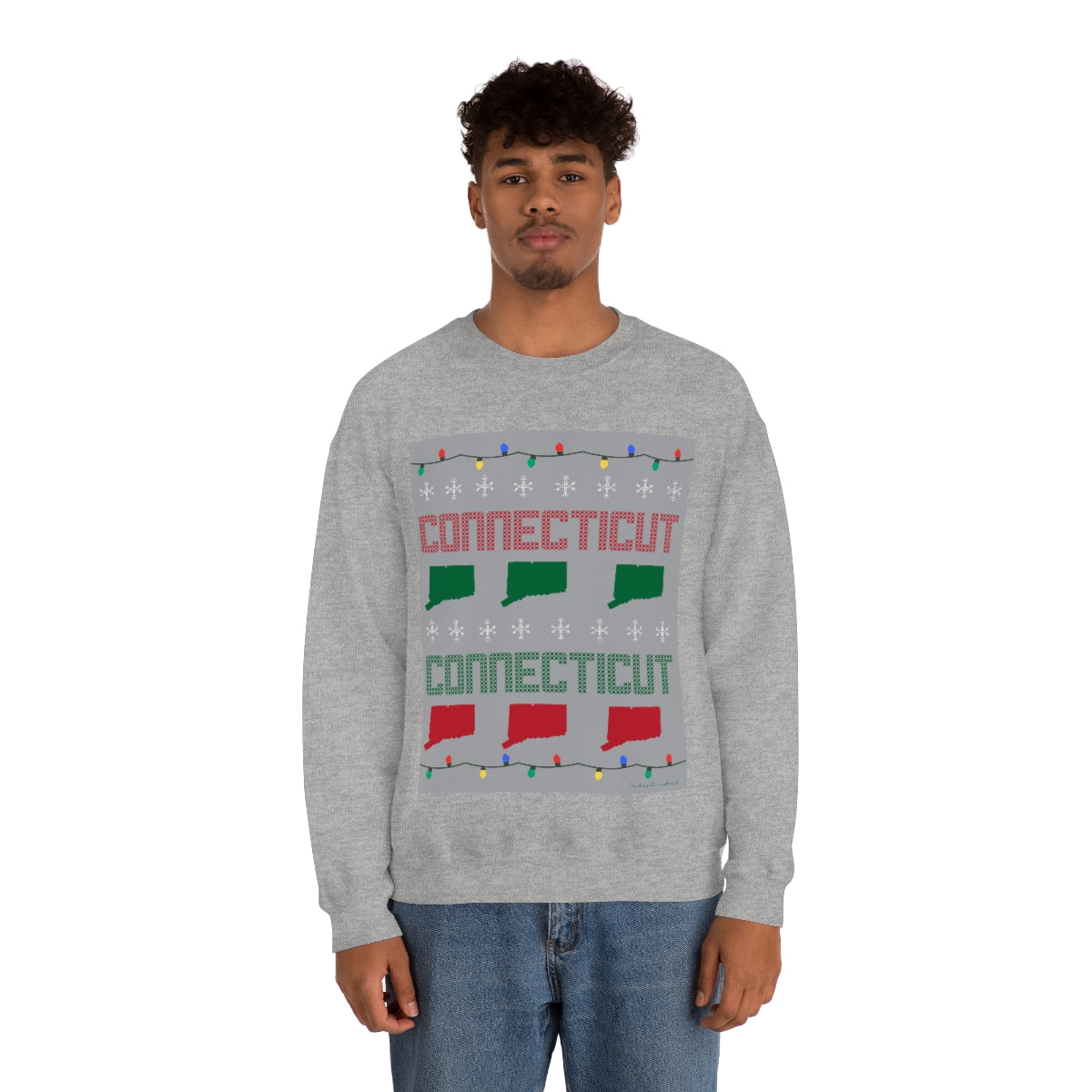 Connecticut Ugly Holiday Unisex Heavy Blend™ Crewneck Sweatshirt