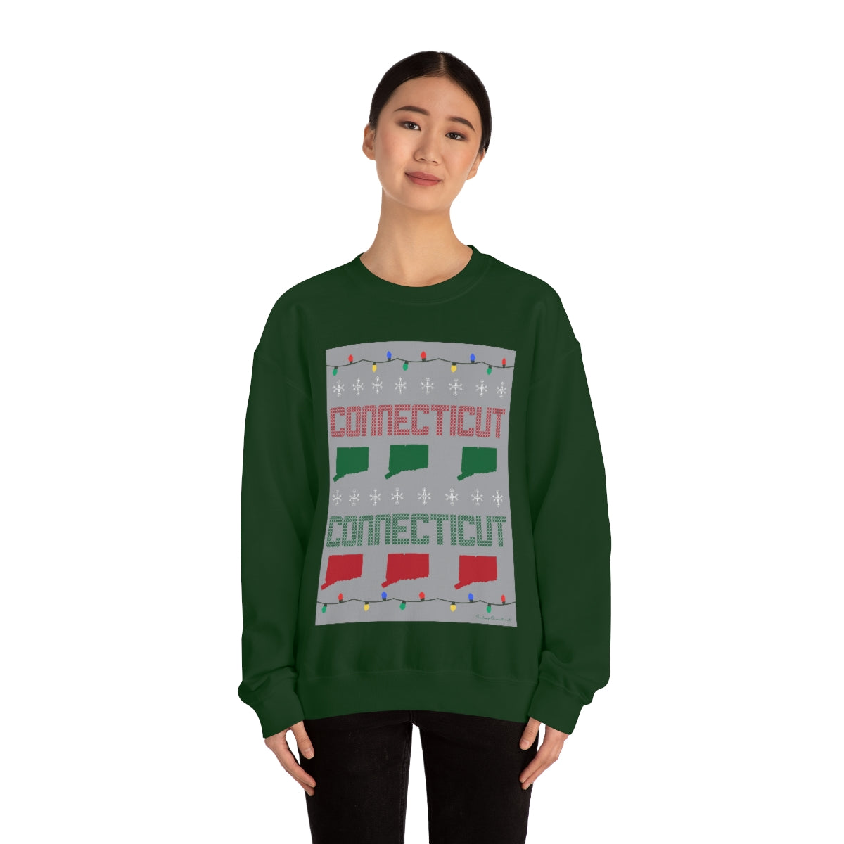 Connecticut Ugly Holiday Unisex Heavy Blend™ Crewneck Sweatshirt