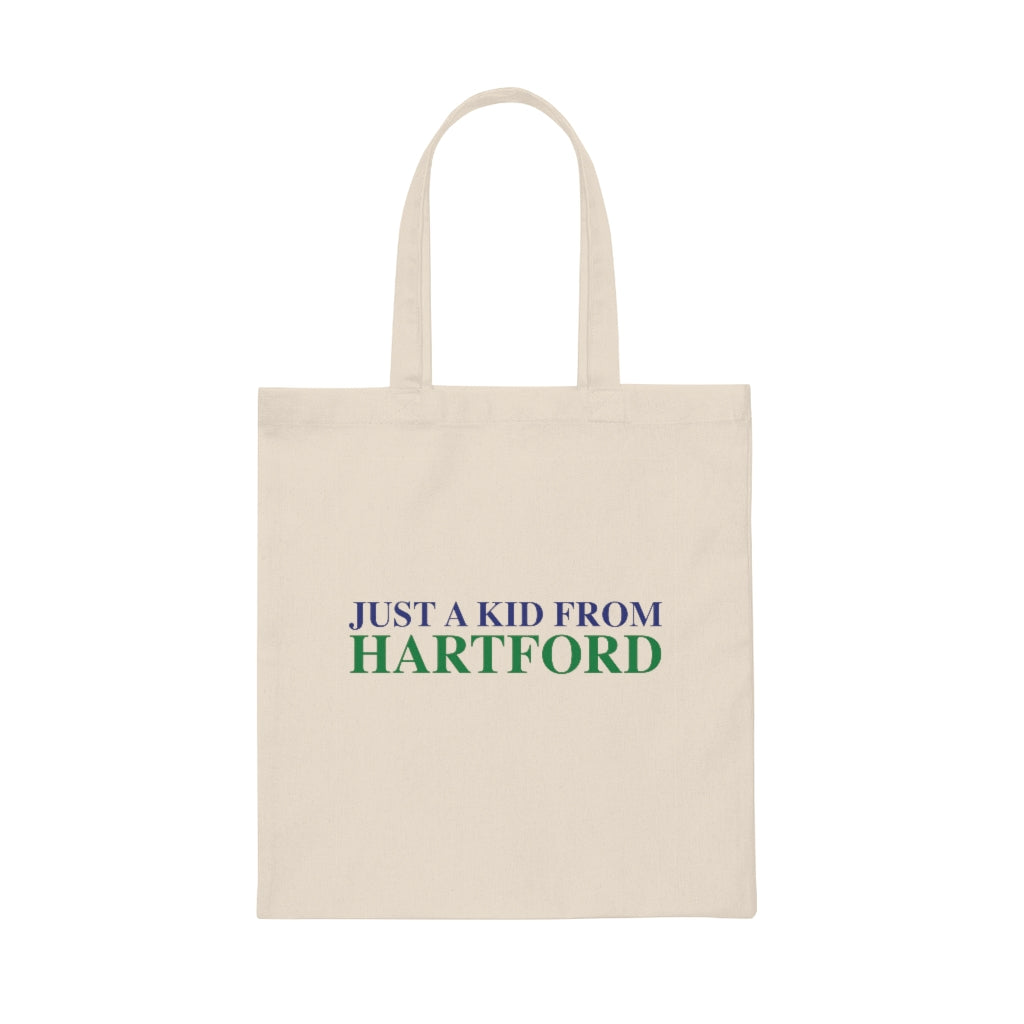 Just a kid from Hartford Canvas Tote Bag  Did you grow up in Hartford, Connecticut? Or know of someone who did? This collection is for someone who has those special Hartford memories.  Proceeds help grow Finding Connecticut's website and brand.   Click here to go back to our home page. 