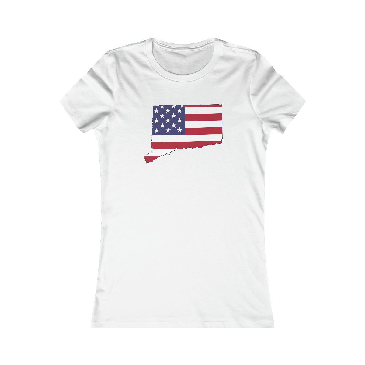 Connecticut american flag womens tee shirt 