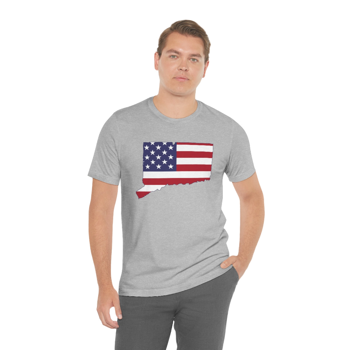 Connecticut American Flag Unisex Jersey Short Sleeve Tee