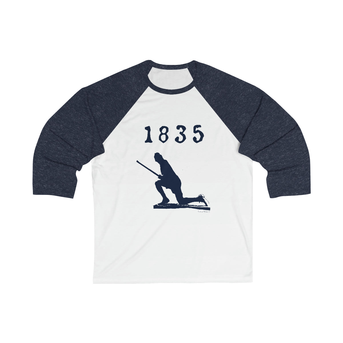 1835 Westport - Large Minuteman Unisex 3\4 Sleeve Baseball Tee