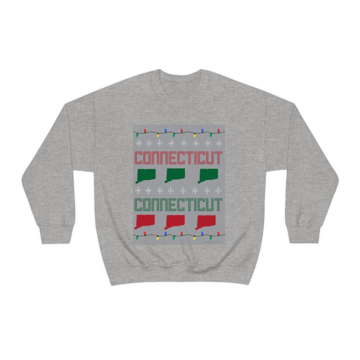 Connecticut Ugly Holiday Unisex Heavy Blend™ Crewneck Sweatshirt