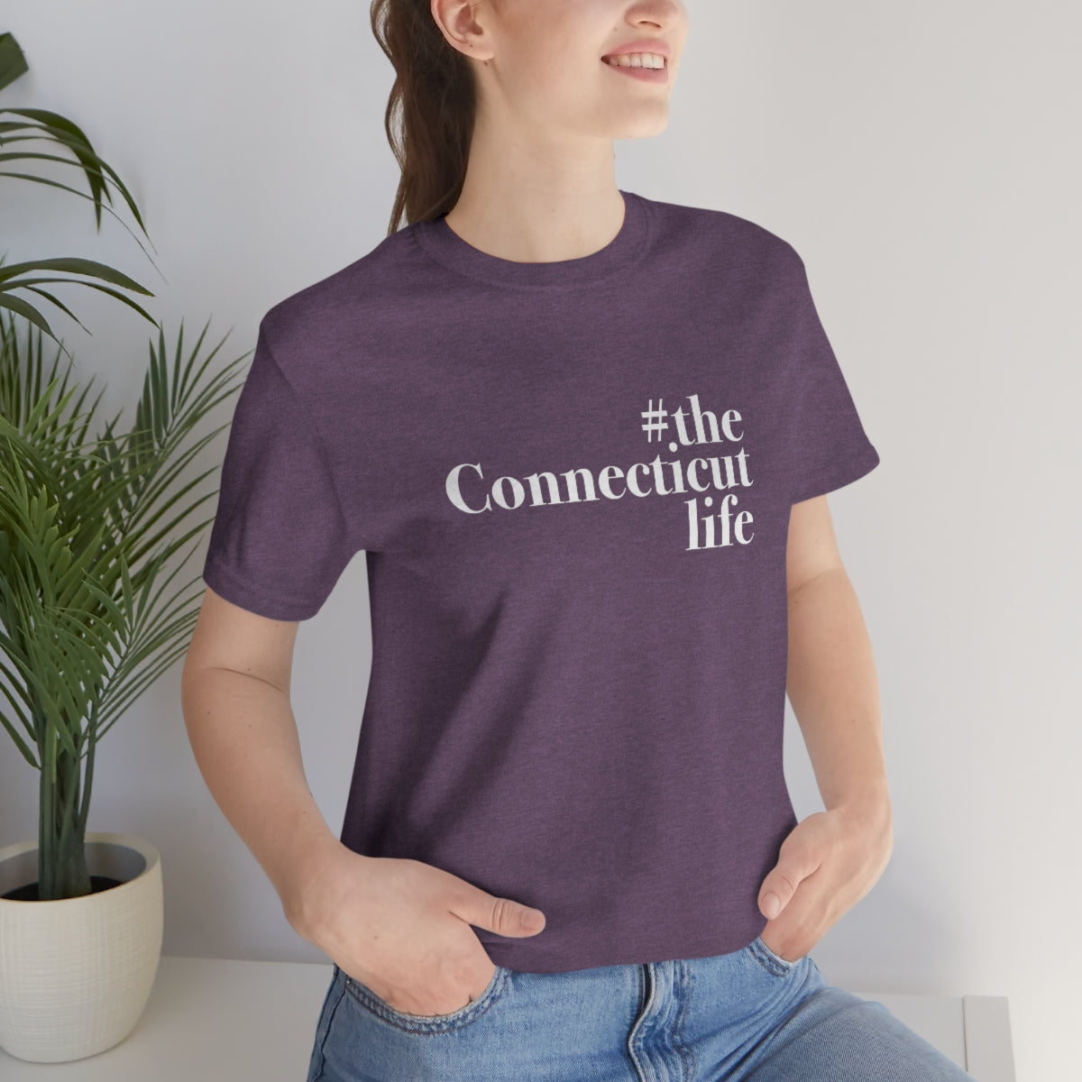 #theconnecticutlife Unisex Jersey Short Sleeve Tee - White Font