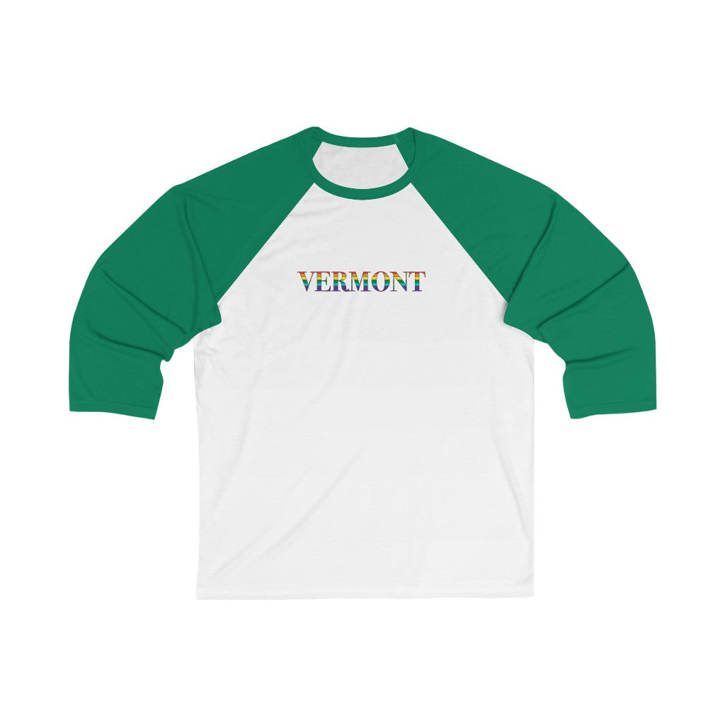 Vermont Rainbow Unisex 3\4 Sleeve Baseball Tee