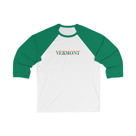 Vermont Rainbow Unisex 3\4 Sleeve Baseball Tee