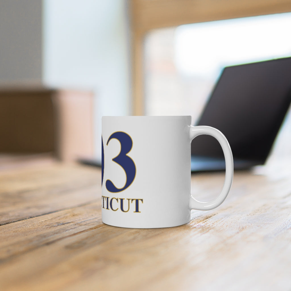 203 Connecticut White Ceramic Mug