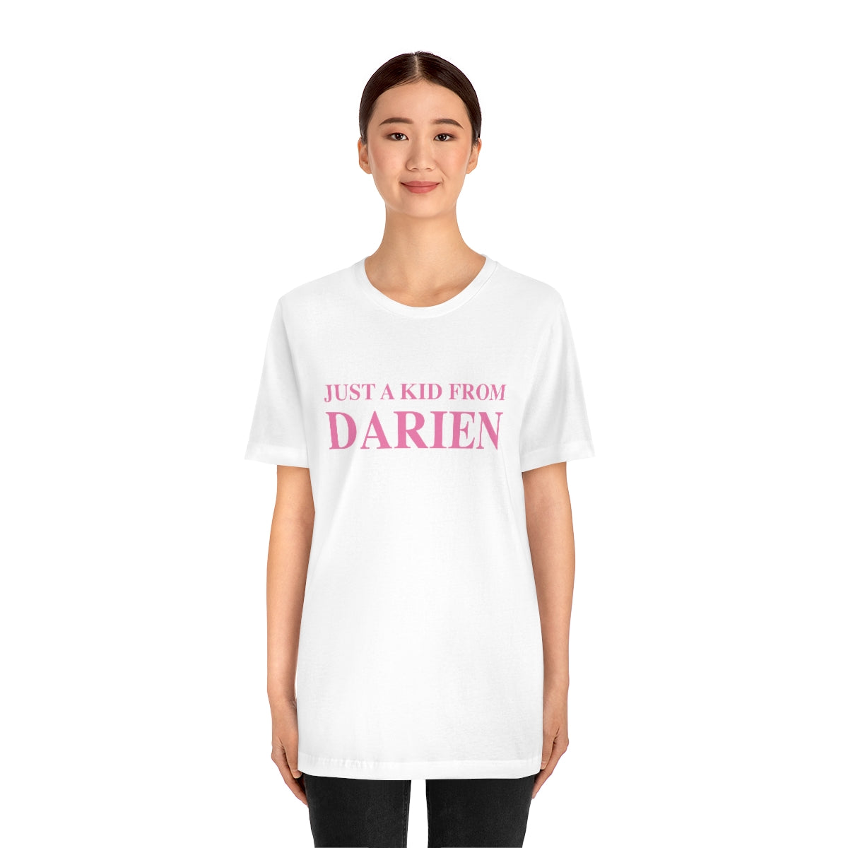 Just a kid from Darien Unisex Jersey Short Sleeve Tee