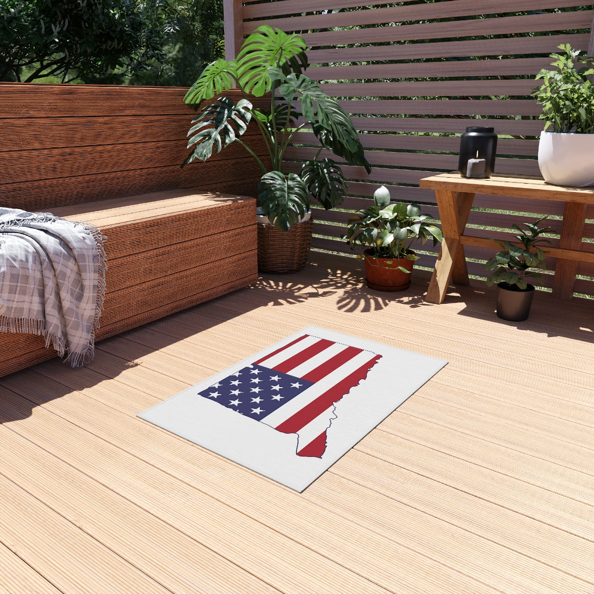 Connecticut American Flag Outdoor Rug