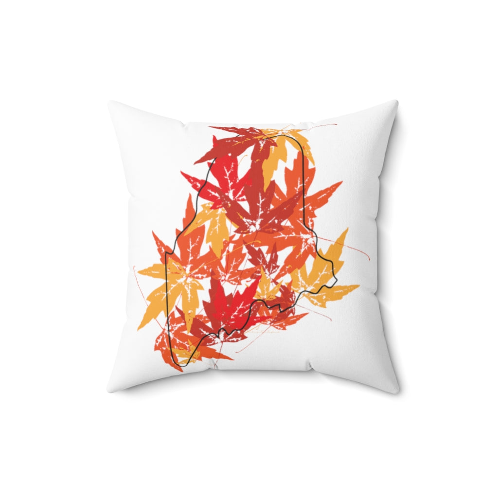 Maine Leaves Spun Polyester Square Pillow