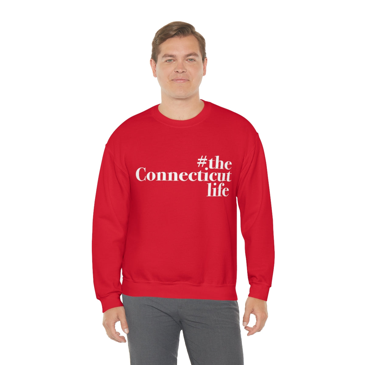 #theconnecticutlife Unisex Heavy Blend™ Crewneck Sweatshirt - White Font