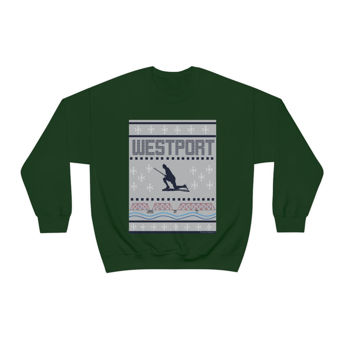 Westport Ugly Holiday Blue / White  Unisex Heavy Blend™ Crewneck Sweatshirt