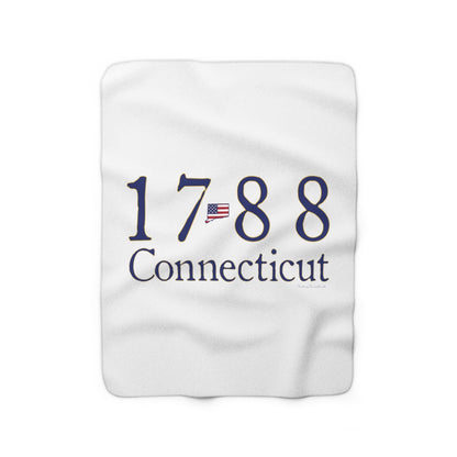 1788 Connecticut American Flag Sherpa Fleece Blanket