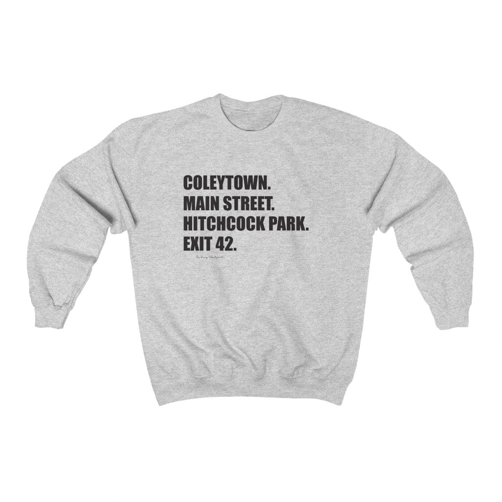 Coleytown. Main Street. Hitchcock Park. Exit 42. Unisex 3/4 Sleeve Baseball Tee  How do you say Westport without saying Westport? Westport, Connecticut is filled with unique aspects. Each providing different elements that make up the town from historic to modern traditions.   Proceeds of this collection goes to help build Finding Westport and Finding Connecticut's  brands. 